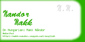 nandor makk business card